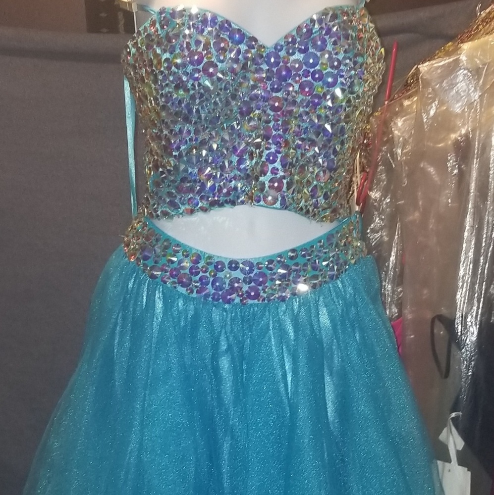 2pc Blue Formal Dress